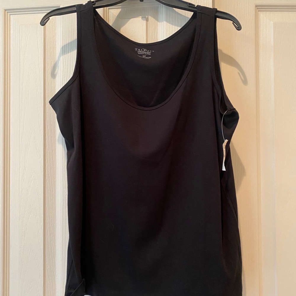 Talbots Black 100% prima cotton tank 1XP